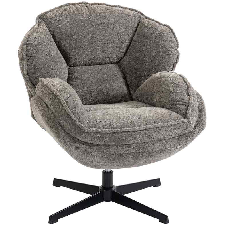 Fotel Accent, obrotowy 360°, szaro-czarny, 76 × 88 × 86 cm