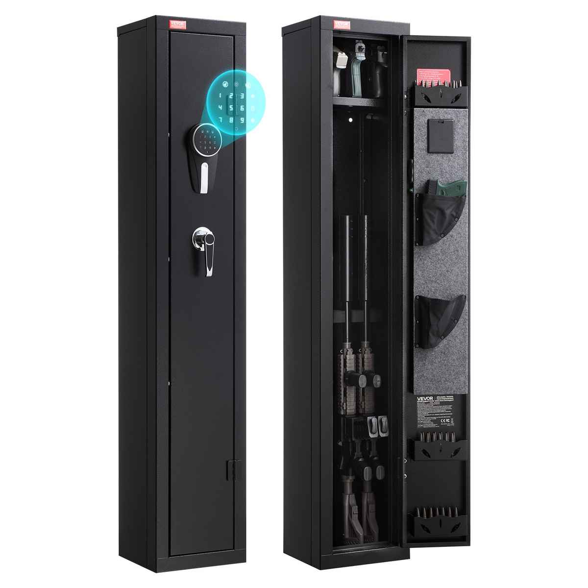 VEVOR Sejf na broń SS1320-DZ, klawiatura cyfrowa i klucz, 250 × 1335 × 220 mm