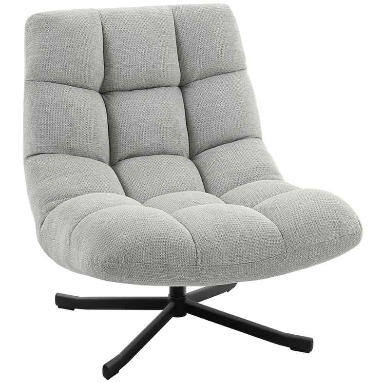 Fotel obrotowy bez podłokietników, jasnoszary, szerokość siedziska 75 cm