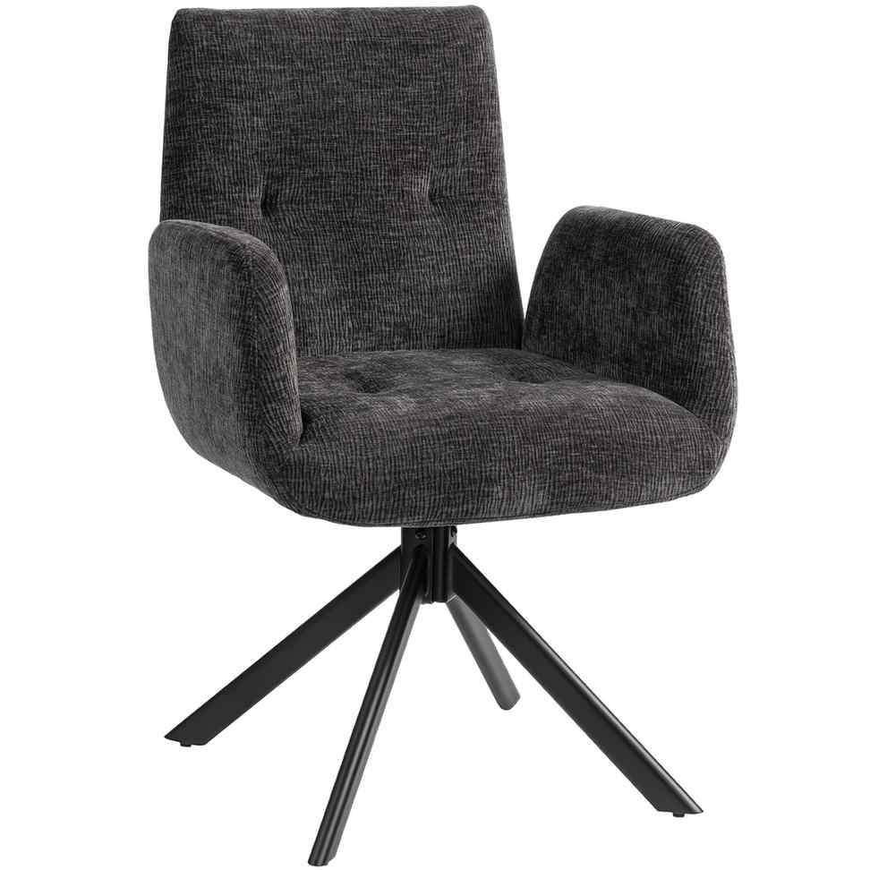 Fotel obrotowy 360°, czarny, 60 × 88 × 61 cm