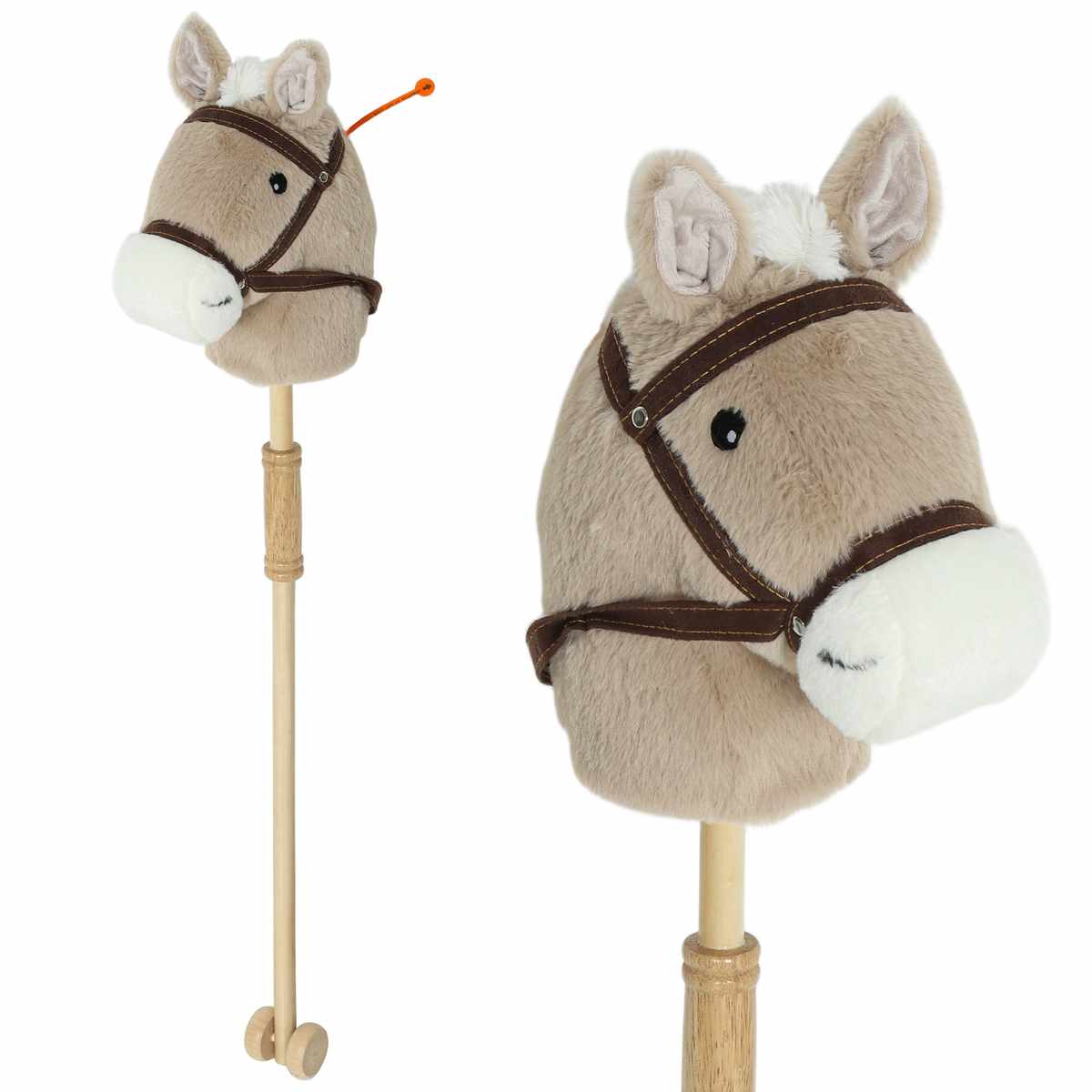 Konik bujany dla dzieci, Z dźwiękami, Szary, 95 × 25 × 27 cm