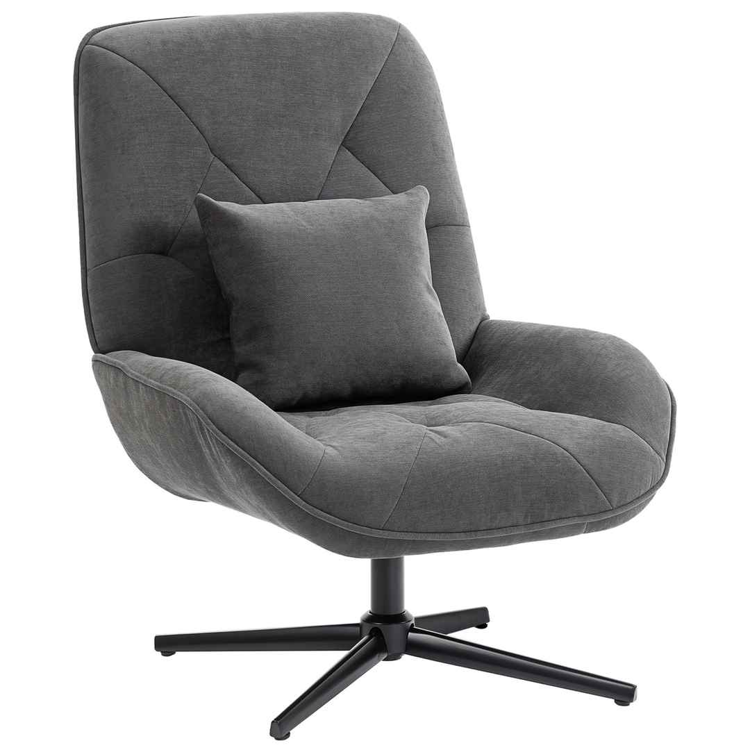 Fotel Accent, obrotowy 360°, szary, 72 × 92 × 96 cm