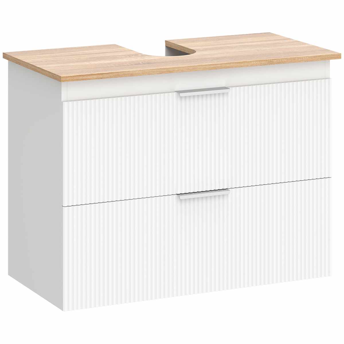 Szafka łazienkowa z dwiema szufladami, 80 cm, biała