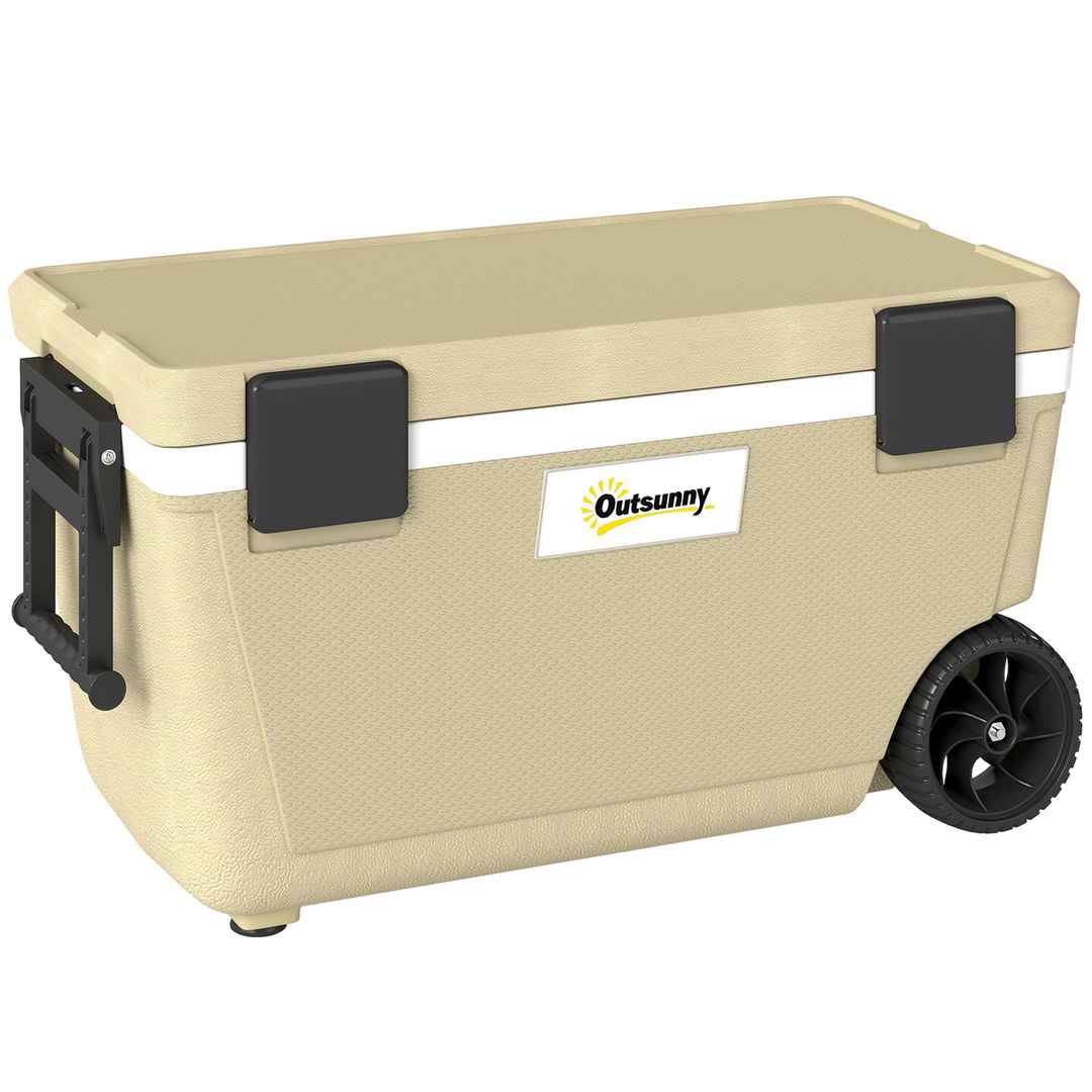 Lodówka turystyczna 70 l z kółkami, zielona, ​​84 × 44,3 × 42,2 cm