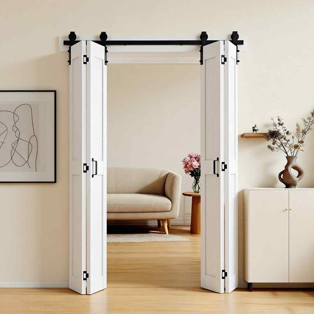 VEVOR Drzwi wewnętrzne składane 4 panele, 152,4 × 213,4 × 3,5 cm