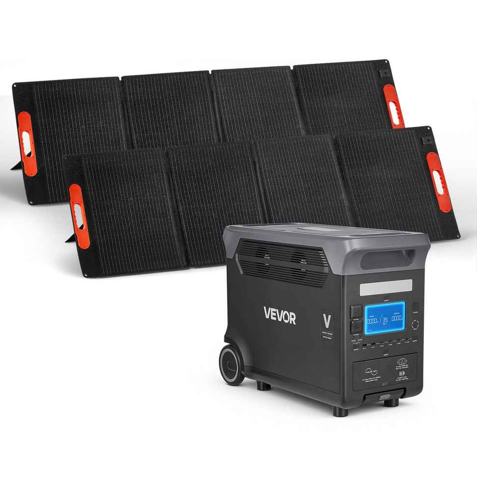 VEVOR Zasilacz przenośny LW3000, 2 panele słoneczne o mocy 200 W każdy, 60,9 × 45,7 × 29,4 cm