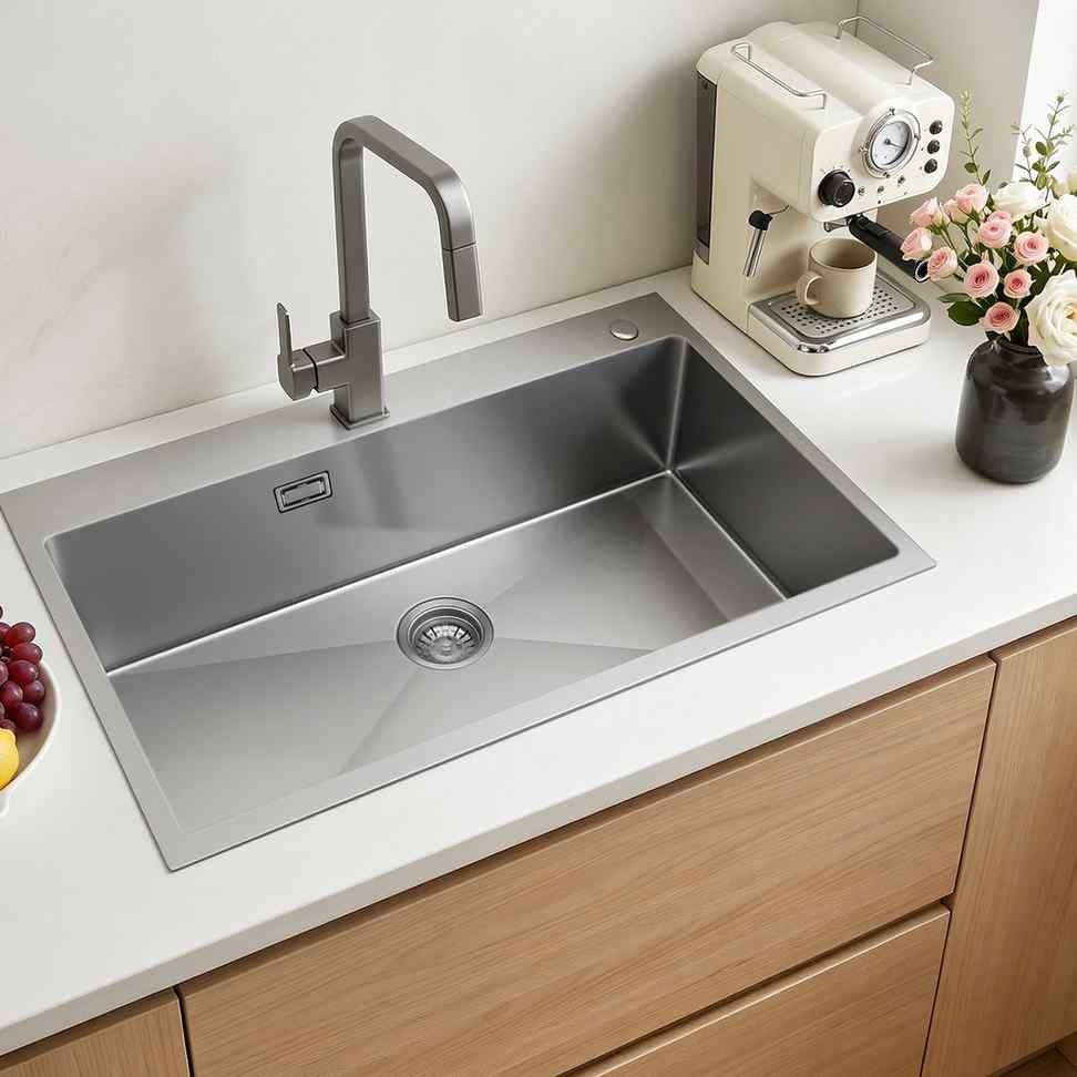 VEVOR Zlew kuchenny FS-SKU1, jednokomorowy, 850 × 450 × 190 mm