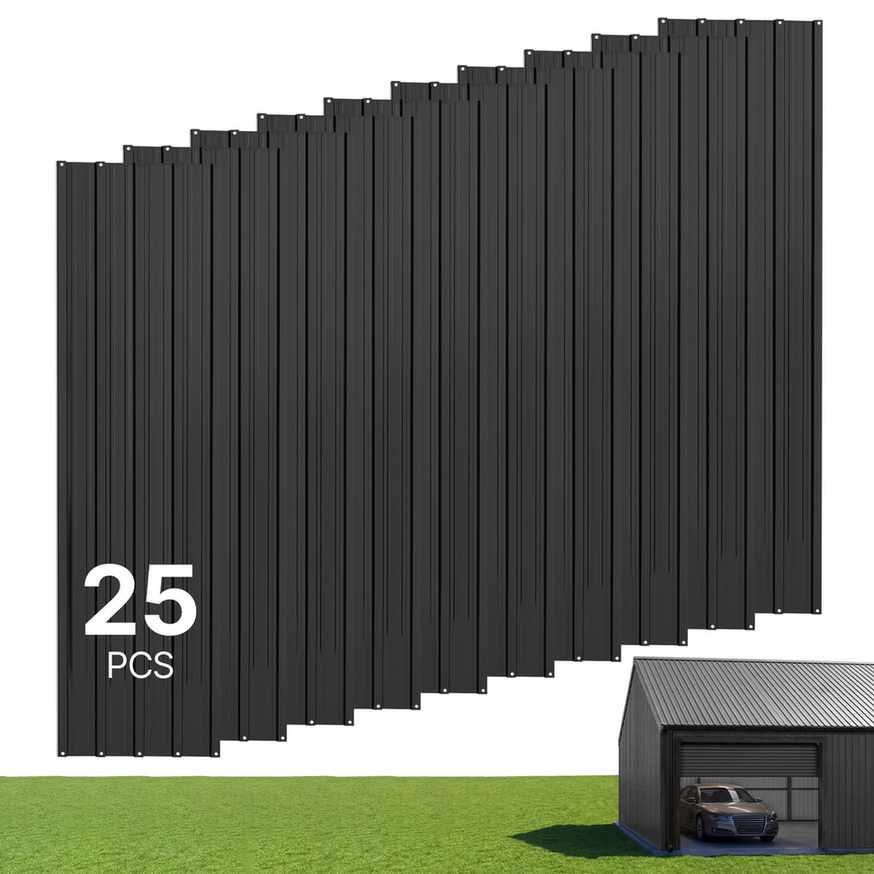 VEVOR Panele dachowe SKU2025009, 25 szt., czarne, 154 × 42,6 cm