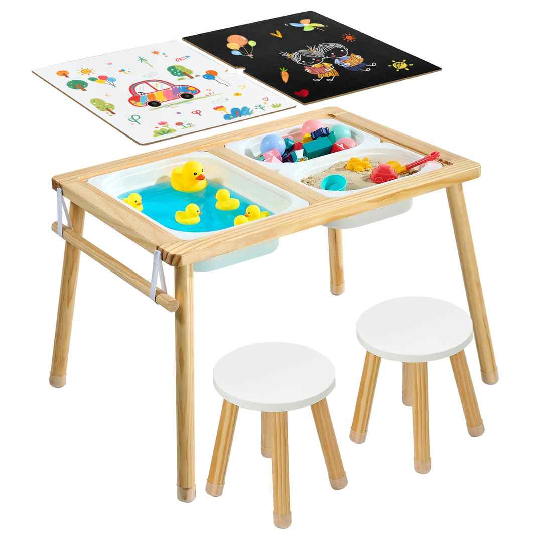 Stół sensoryczny VEVOR G16SKU3, z 2 stołkami, 81,5 × 50,5 × 60 cm