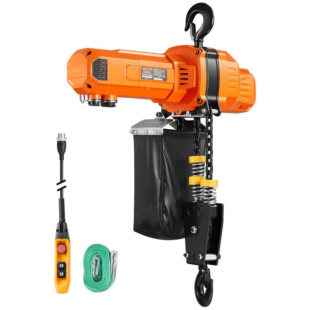 VEVOR Wciągnik łańcuchowy elektryczny BLH10, ​​1000 kg, 230 V, 525 × 275 × 170 mm