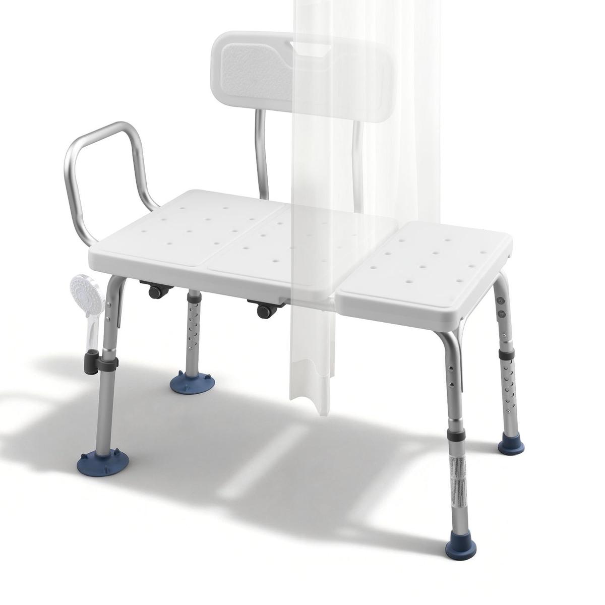 Ławka do kąpieli VEVOR FBL630267, z podłokietnikiem i oparciem, 880 × 905 × 530 mm