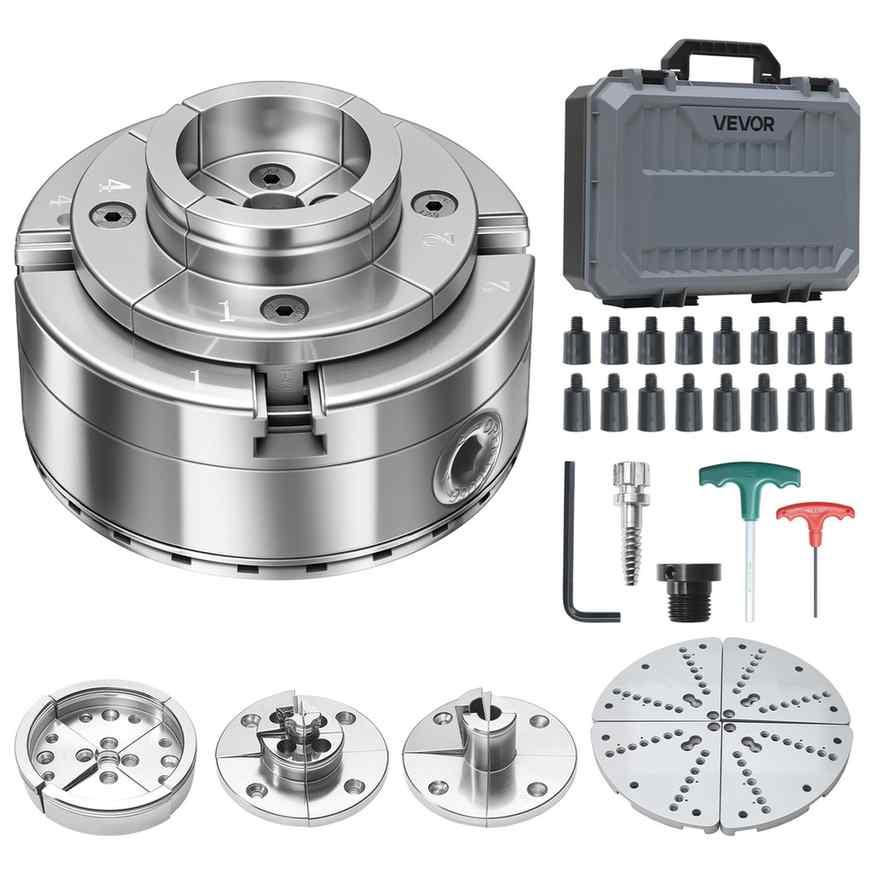 VEVOR Uchwyt tokarski do drewna CK4-4K-5SET-SS, zestaw 5 elementów, 102 × 102 × 78 mm