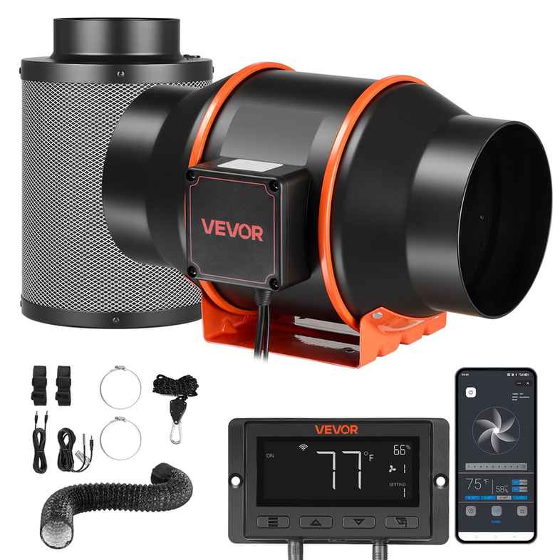 VEVOR Wentylator kanałowy HF-150PE, 10 prędkości