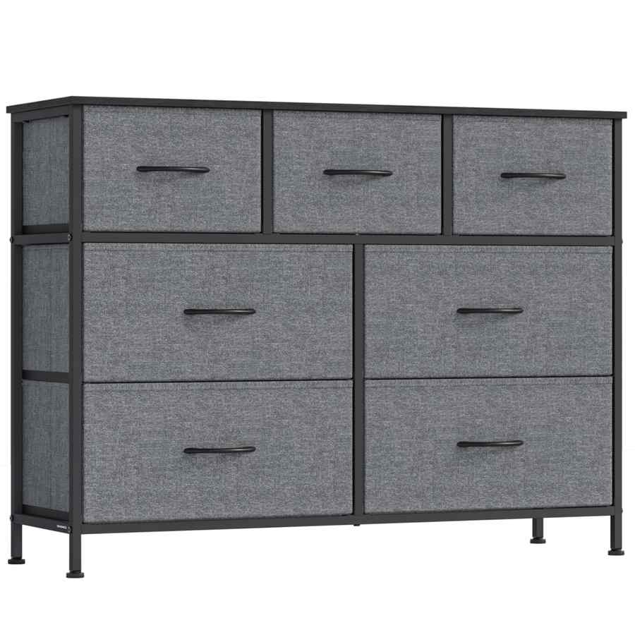 Komoda SONGMICS, 4 szuflady z materiału, szara, 98,8 × 73,7 × 30 cm