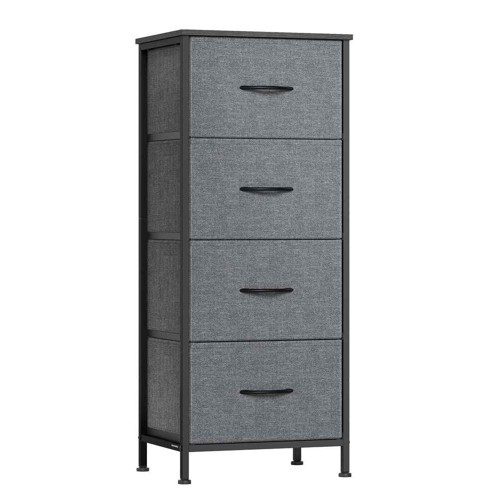 Komoda SONGMICS, 4 szuflady z materiału, szara, 39,6 × 95,2 × 30 cm