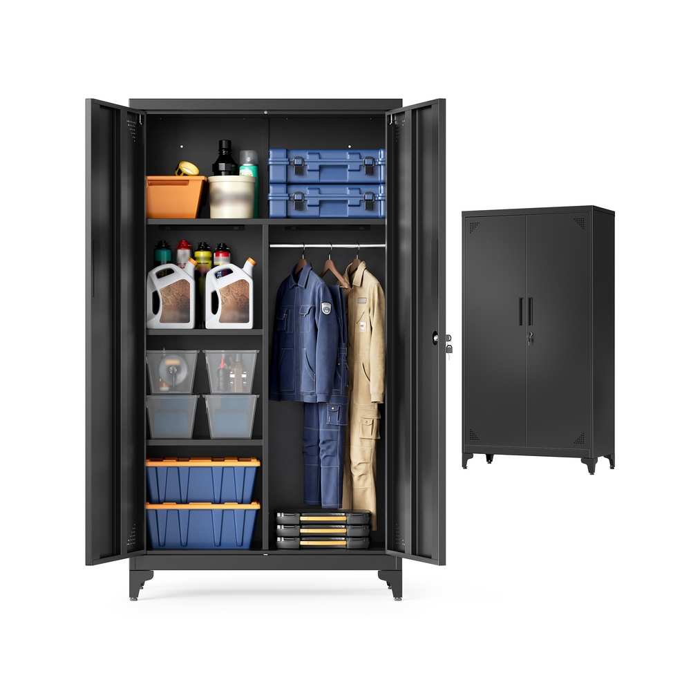 Szafa SONGMICS OMC018BD01, 2 drzwi, 5 półek, 80 × 165 × 40 cm