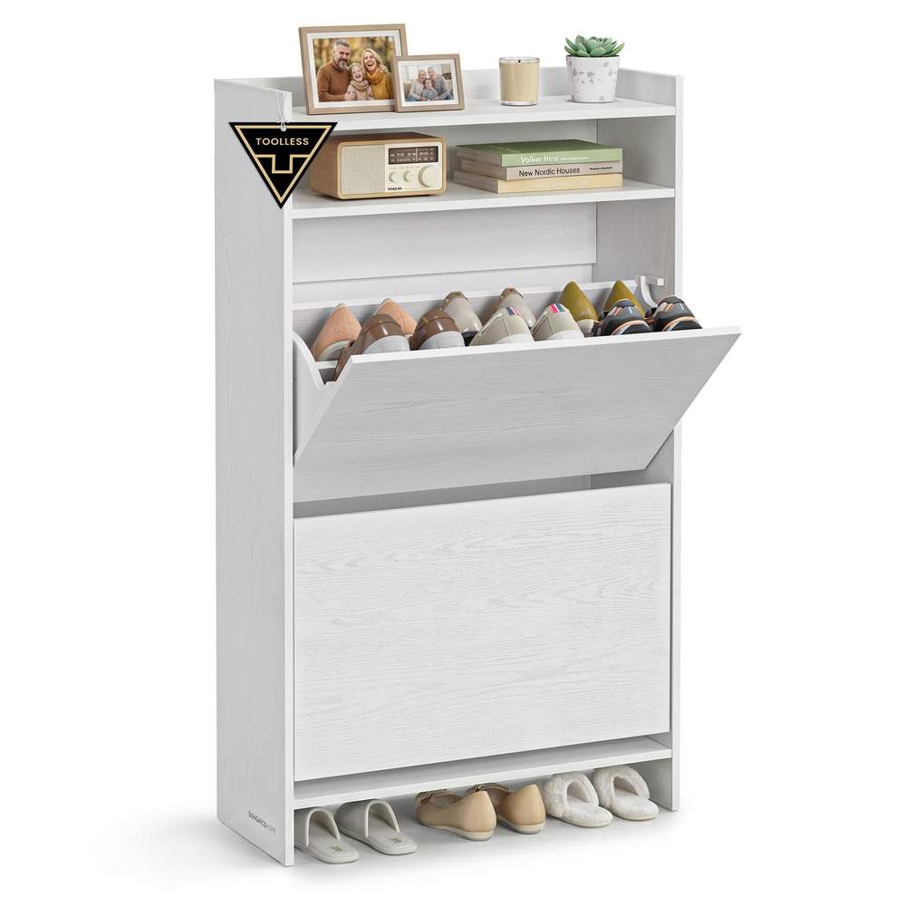 Szafka na buty SONGMICS HOME LBC228WE01, 2 drzwi, 60 × 102,8 × 24 cm