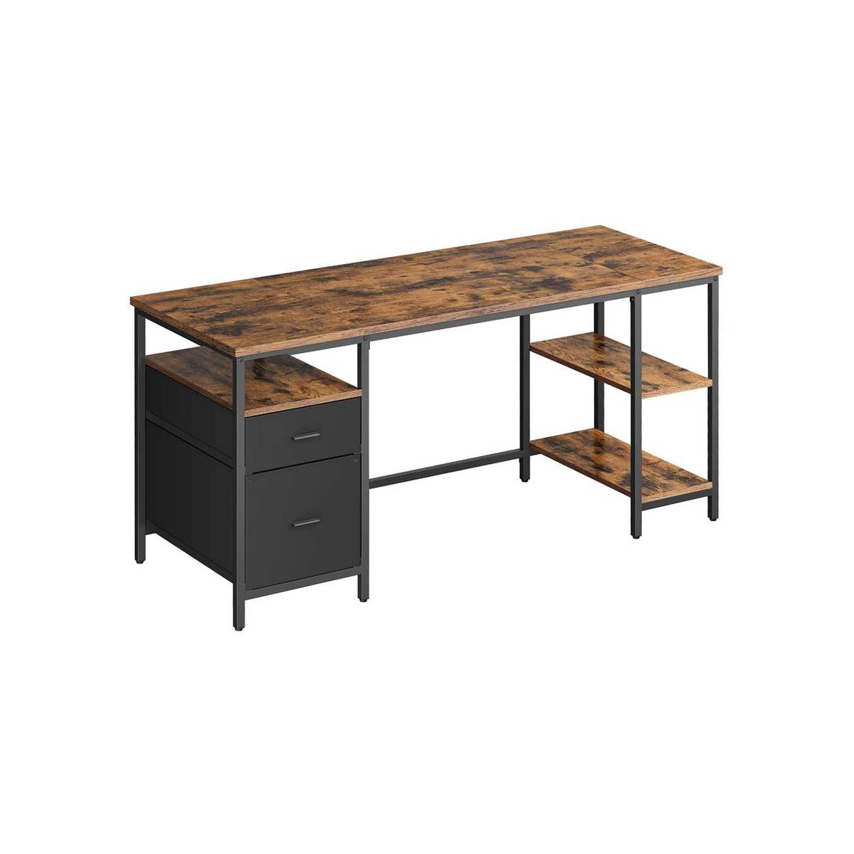 VASAGLE Biurko komputerowe LWD047B16, 2 półki, 160 × 76 × 60 cm LWD105K01