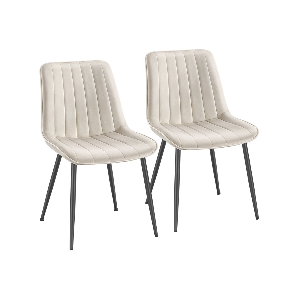 SONGMICS Zestaw krzeseł do jadalni LDC090K01, 2 szt., beżowo-czarny, 48,5 × 79,5 × 58 cm