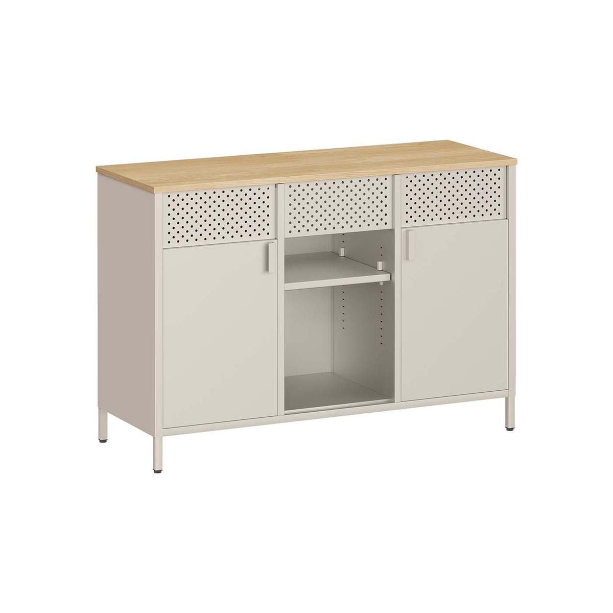 Szafka pokojowa SONGMICS LSC204LF01, 2 drzwi, piaskowo-dąb, 110 × 76 × 40 cm