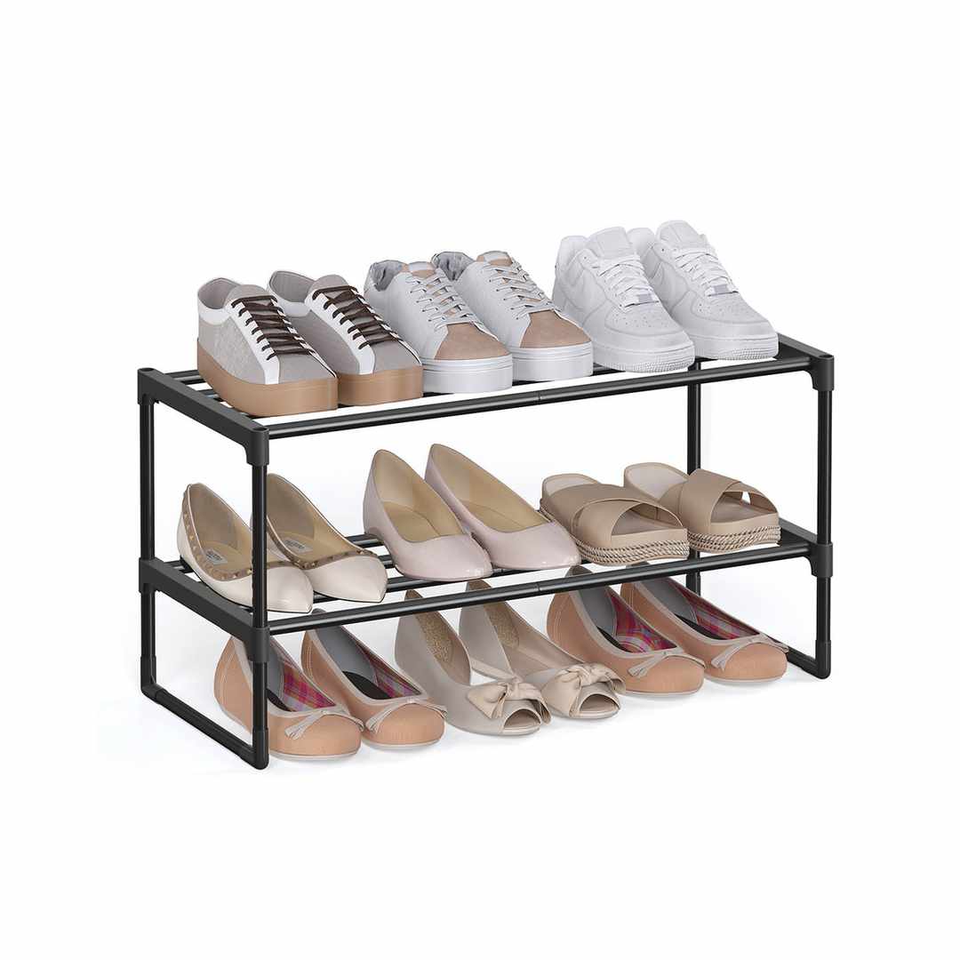 Stojak na buty SONGMICS, 4 poziomy, 5-10 par, czarny, 30 × 68 × 33,8 cm