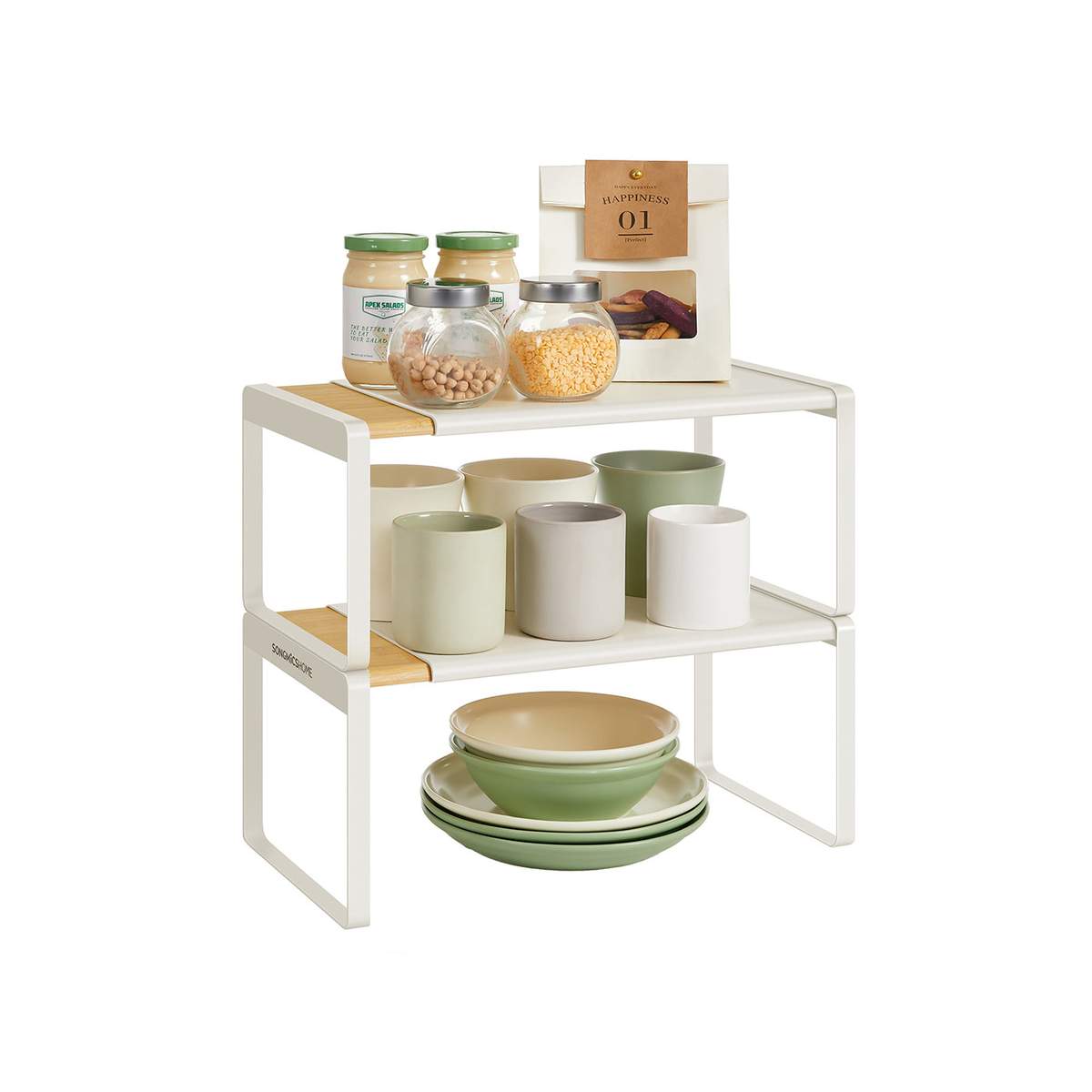 SONGMICS Półki na przyprawy HOME KCS051N01, 2 szt., beżowo-biały