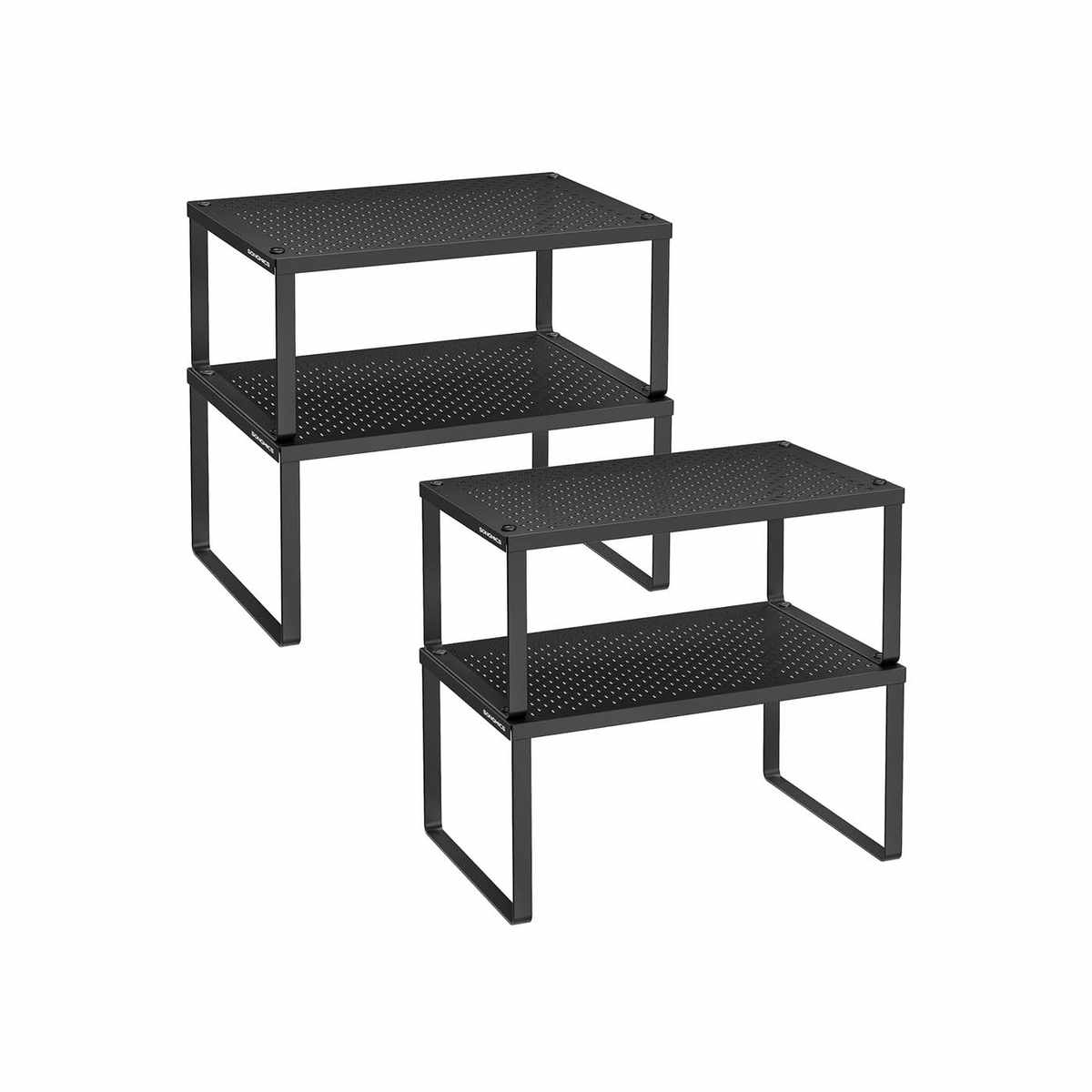 SONGMICS Zestaw półek na przyprawy KCS006B01, 4 szt., czarny