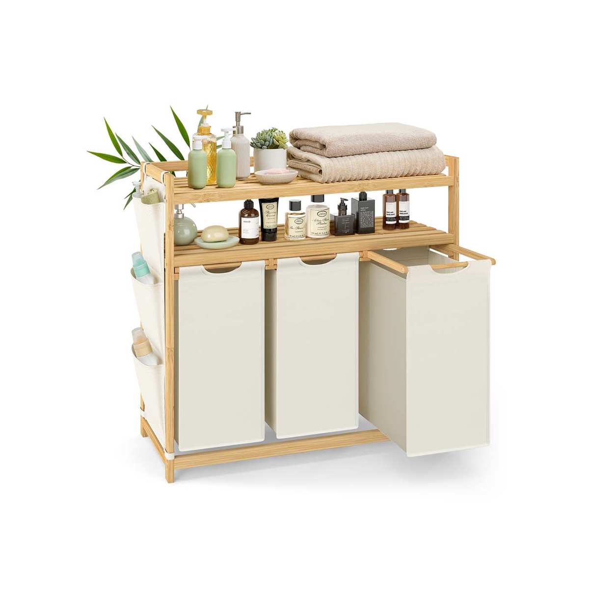 Kosz na pranie SONGMICS, 2 komory, każda o pojemności 50 l, 94 × 33 × 98 cm