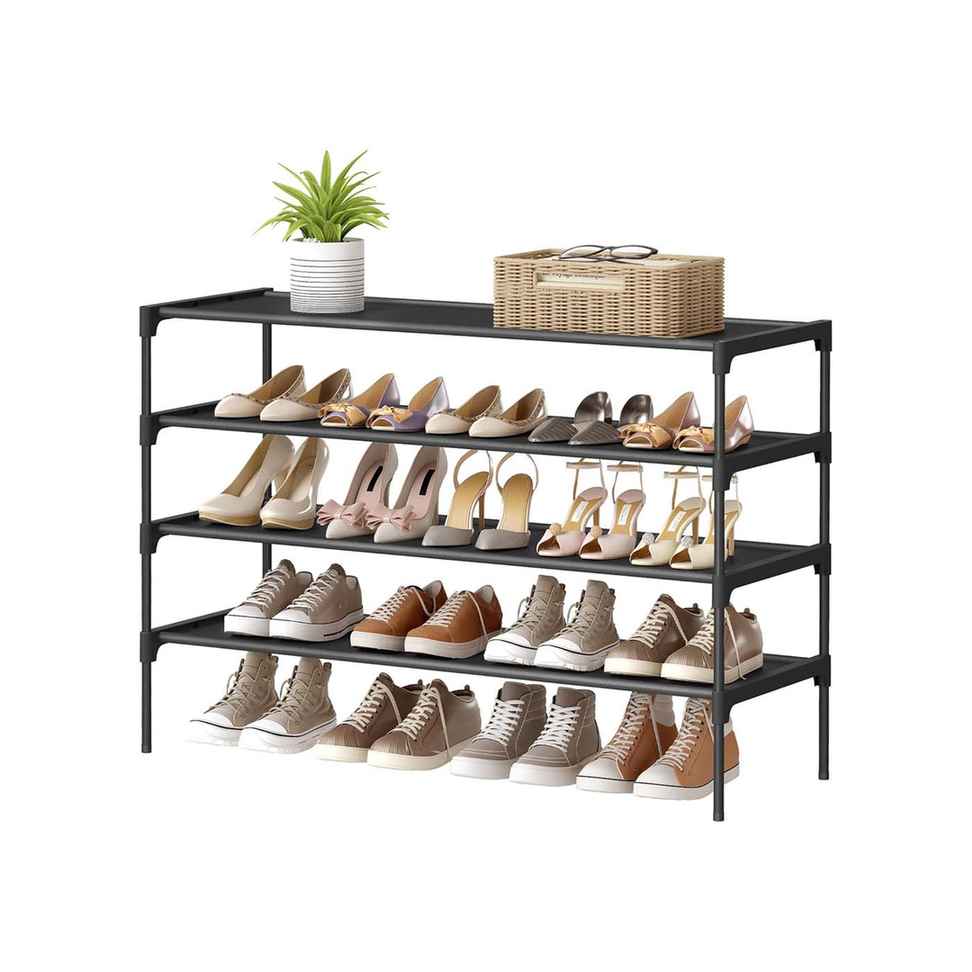 Półka na buty SONGMICS LSH034BH01, 3-poziomowa, czarna, 91,8 × 70,5 × 29,7 cm