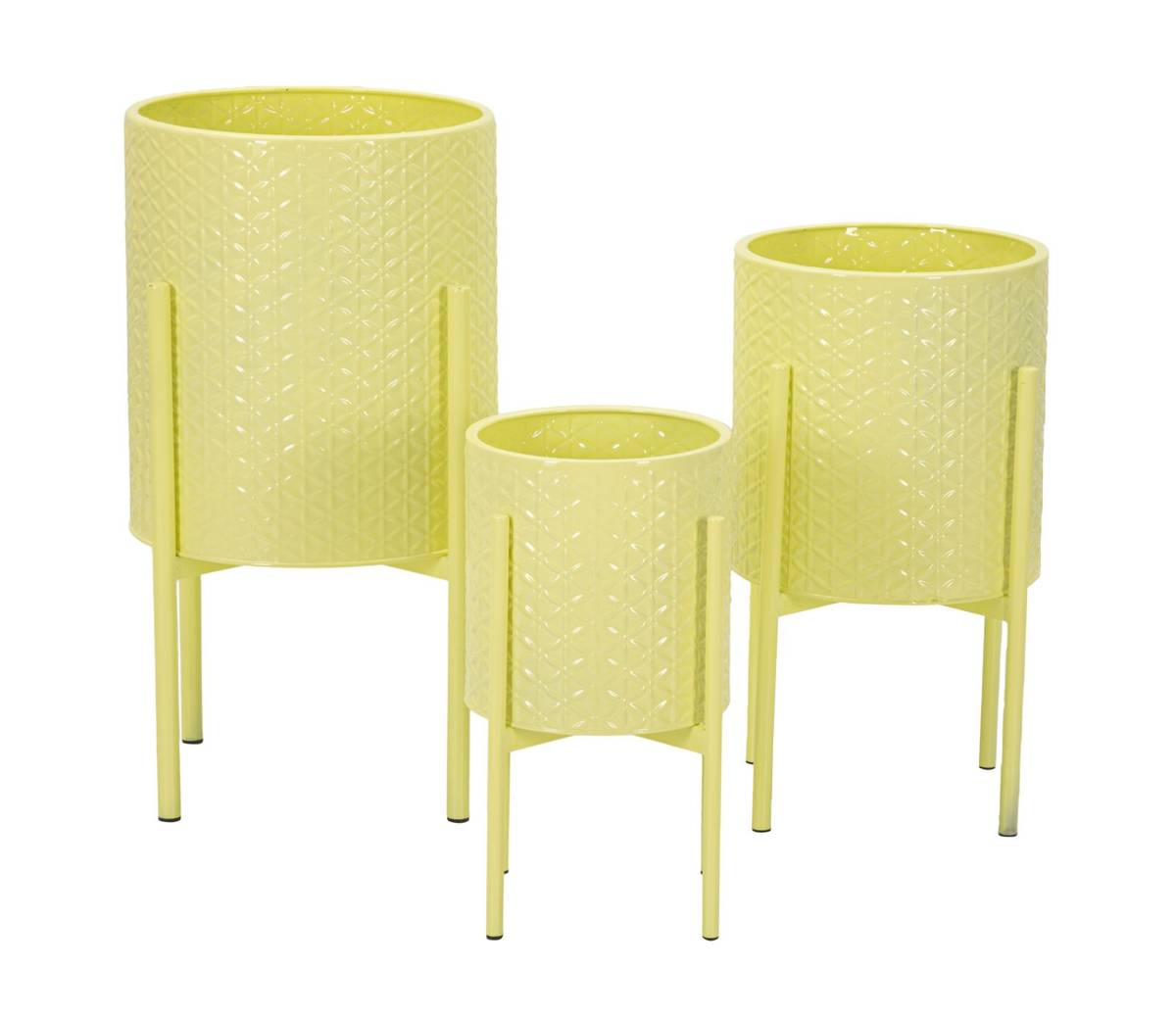 Stojaki na kwiaty Irysy, 3 szt., 36 × 56,5 × 36 cm, 30 × 48,5 × 30 cm, 24 × 37,5 × 24 cm