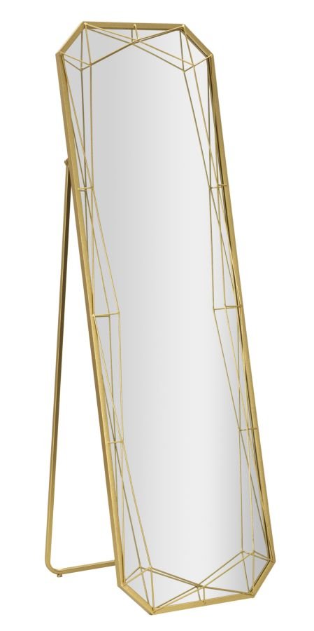 Lustro stojące podłogowe, złote, 46 × 153 × 2 cm