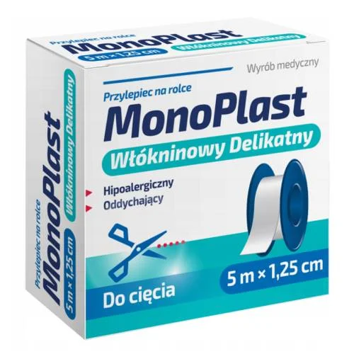 MonoPlast Przylepiec włókninowy delikatny 5 m x 1,25 cm