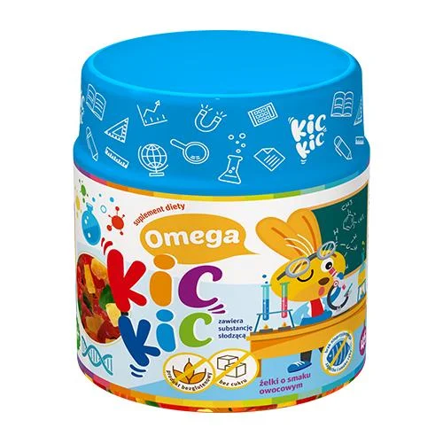 Omega Kic Kic żelki o smaku owocowym bez cukru, 45 szt. KRÓTKA DATA 15.12.2026