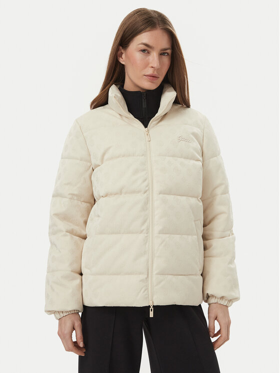 Guess Kurtka zimowa V6BL06 W4302 Kremowy Regular Fit