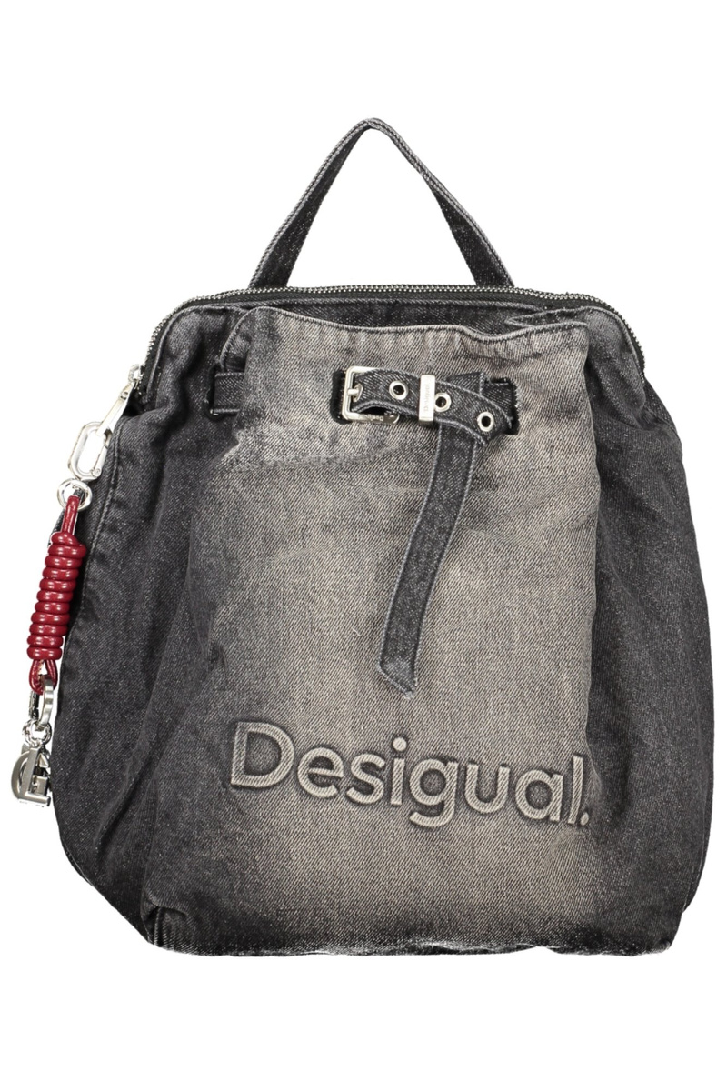 Czarny plecak damski Desigual Half Logo Denim Luena