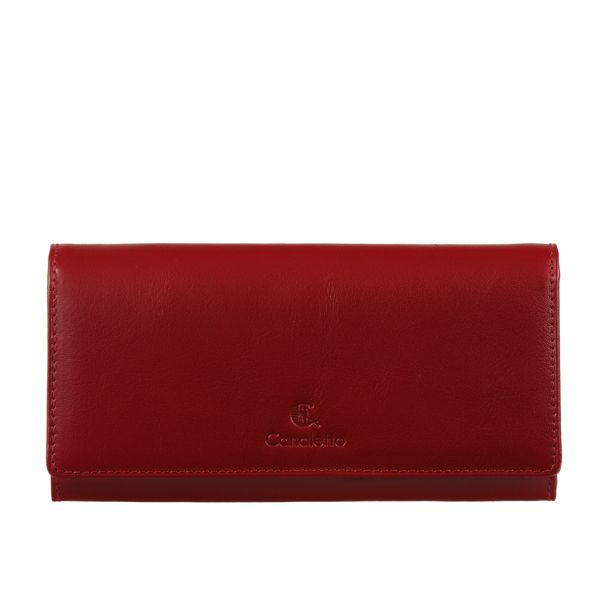 ROSINA Portfel skórzany damski czerwony Canaletto premium RFID