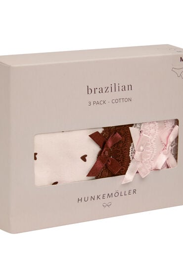 Hunkemöller Wielopak Bawełnianych Majtek Brazilian Różowy
