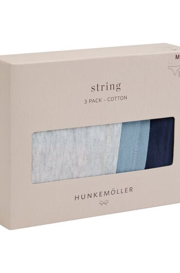 Hunkemöller Wielopak Bawełnianych Stringów Niebieski