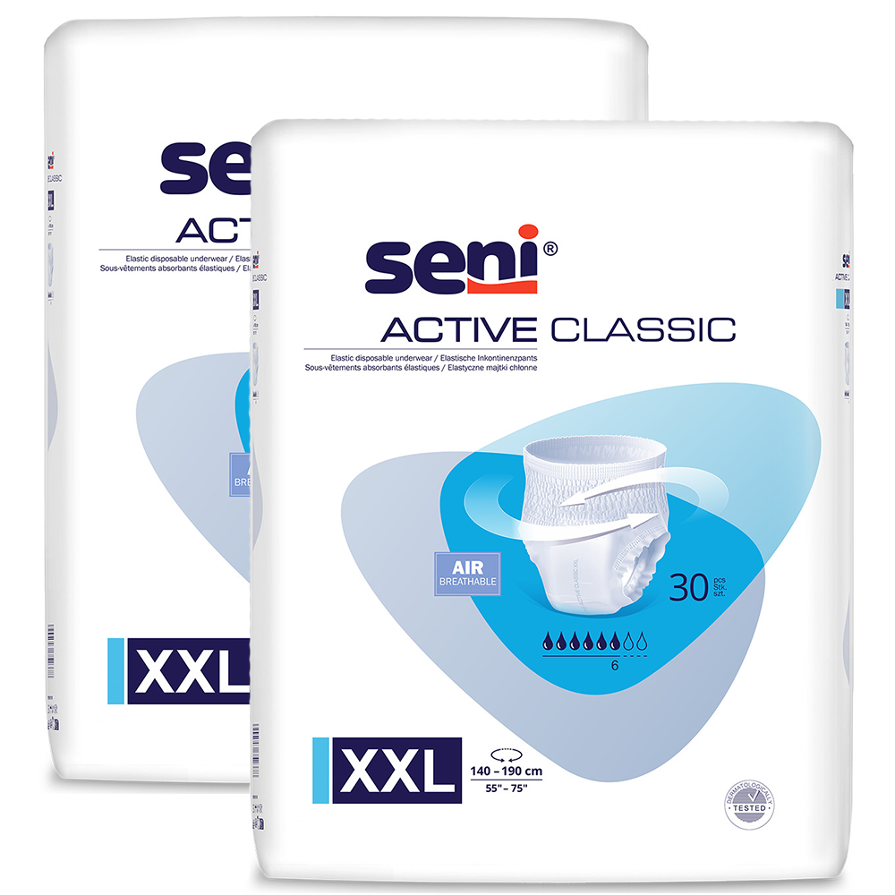 Zestaw Seni Active Classic, majtki chłonne, XXL, 140-190 cm, 2 x 30 sztuk
