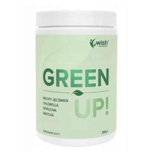 Wish Pharmaceutical Green Up Młody jęczmień Chlorella Spirulina Matcha, 300 g
