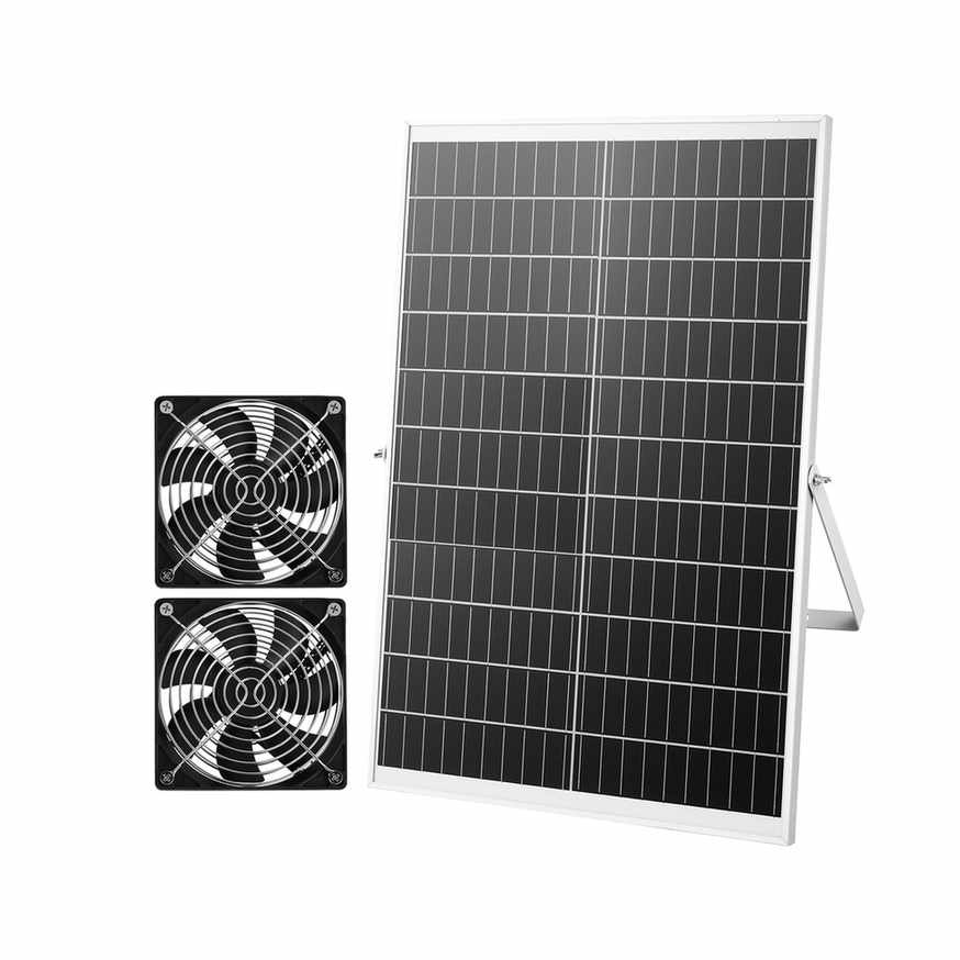 VEVOR Wentylator solarny 30W-XC12025X12Z, 2 wentylatory, 58,5 × 7,3 × 42,5 cm