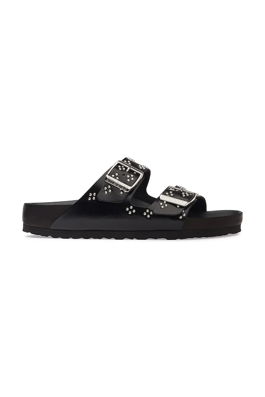 Birkenstock Animal Print Big Buckle Leather klapki damskie skórzane