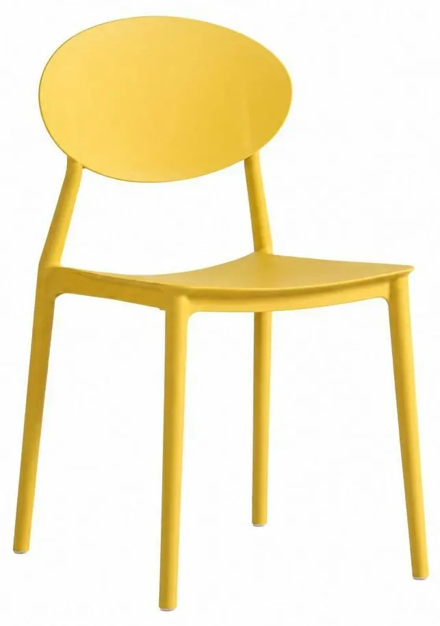 Żółte sztaplowane minimalistyczne krzesło nowoczesne R5-P17