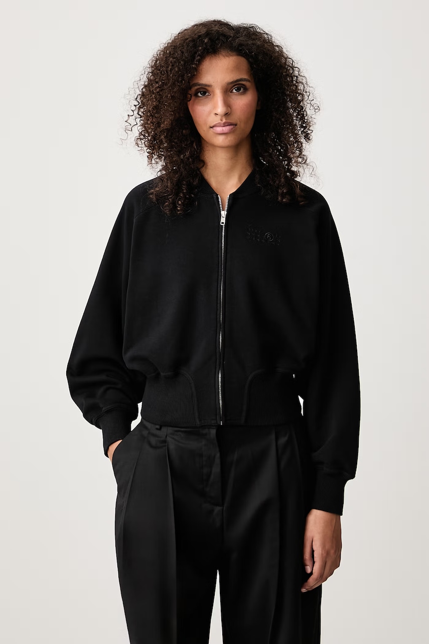 MM6 Maison Margiela bluza rozpinana z kapturem z bawełną damska