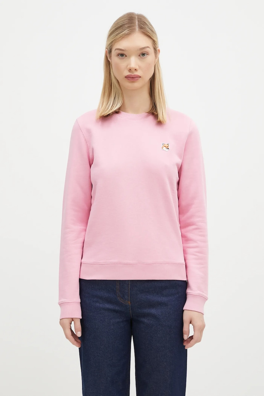 Maison Kitsuné bluza bawełniana Fox Head Patch Regular Sweatshirt