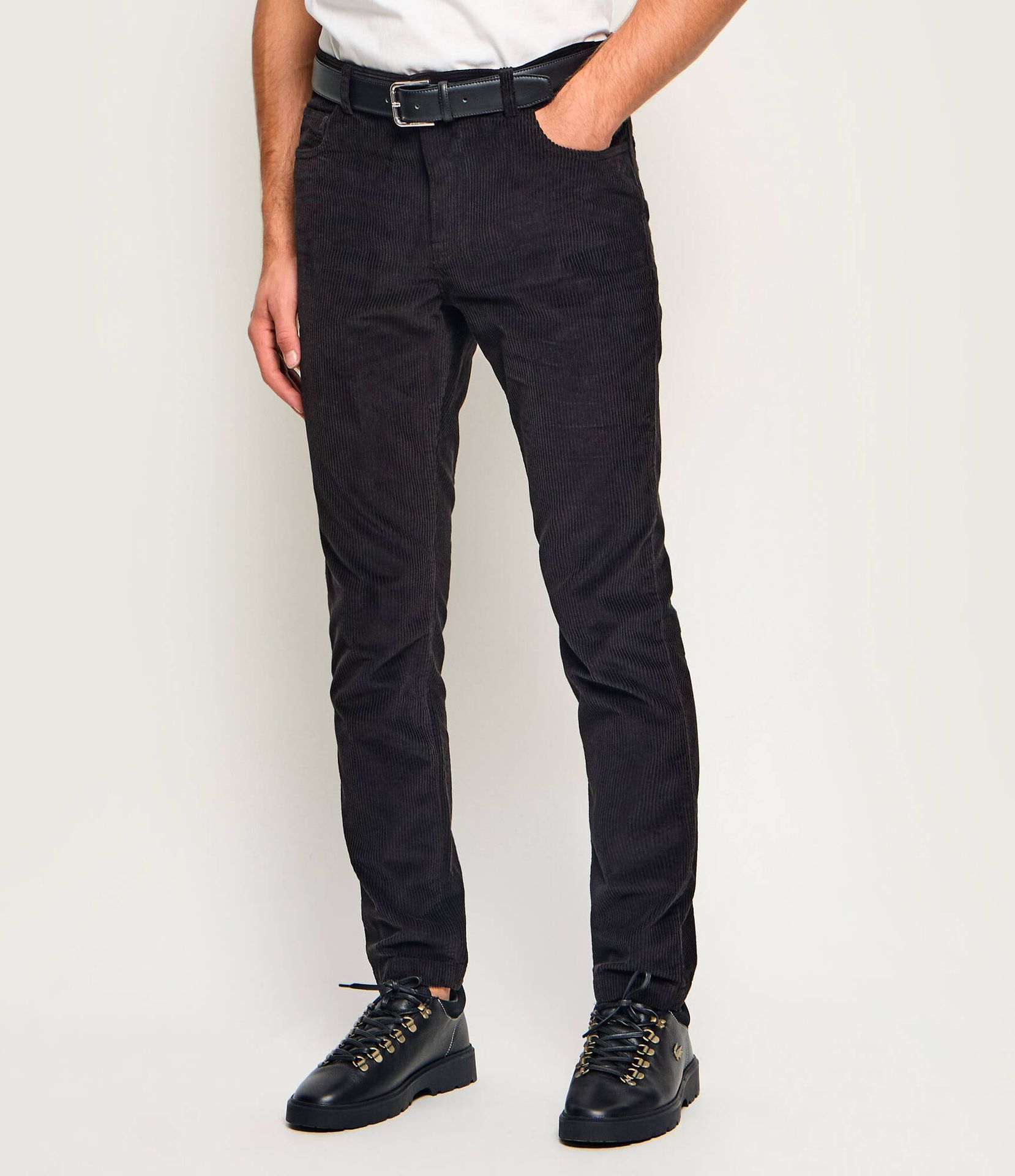 Lacoste Spodnie Slim Fit sztruks