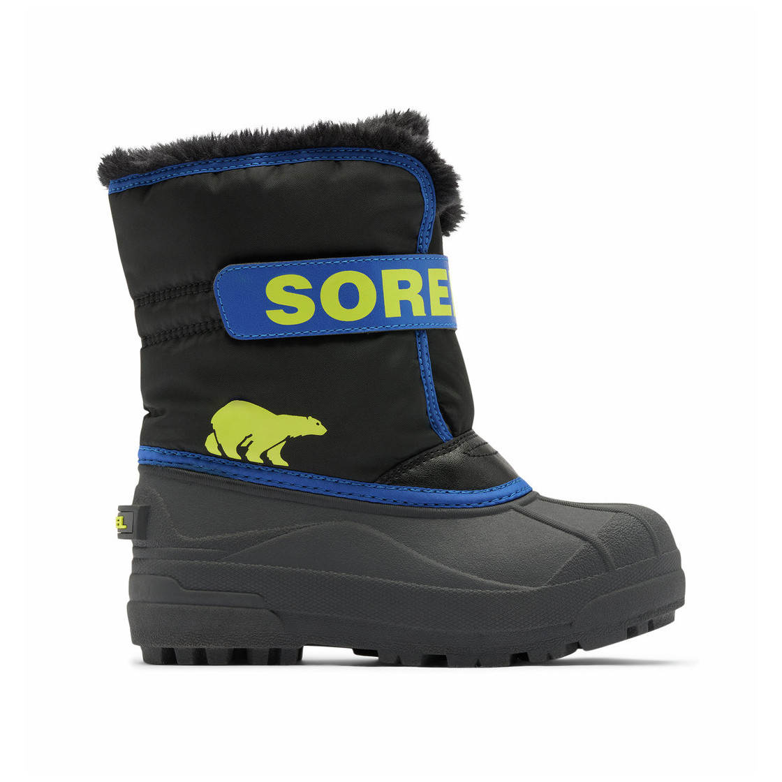 Dziecięce buty zimowe Sorel Snow Commander™ Black Rozmiar butów (UE): 32 / Kolor: czarny/niebieski