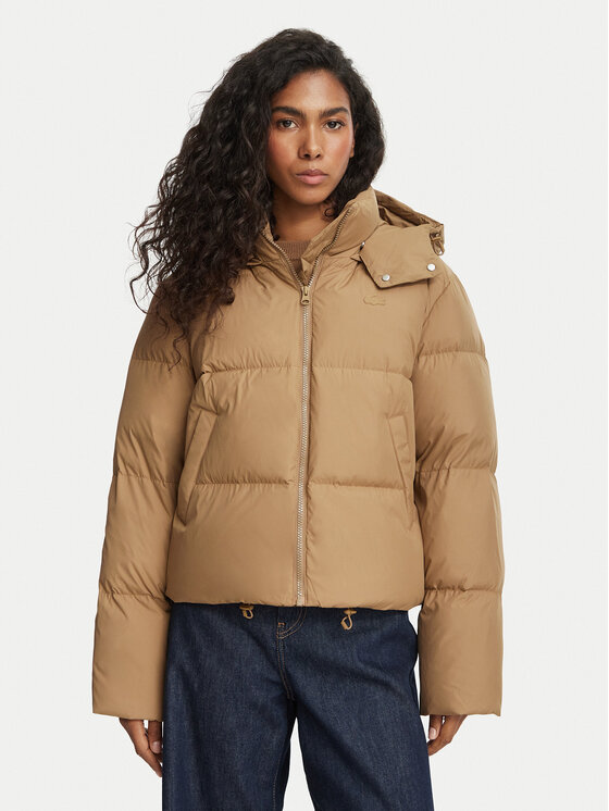 Lacoste Kurtka puchowa BF8434 Brązowy Regular Fit