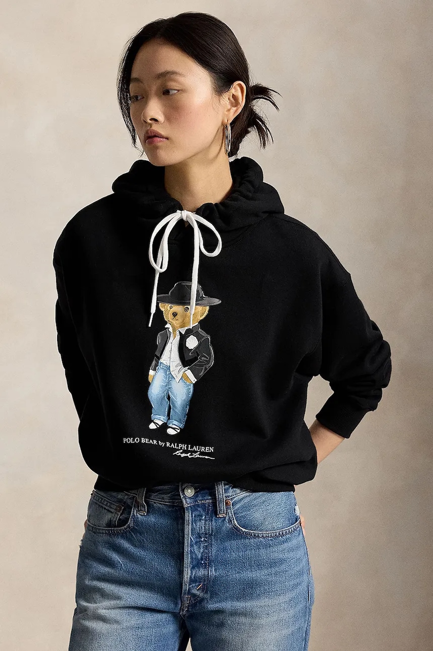 Polo Ralph Lauren bluza z kapturem z bawełną damska