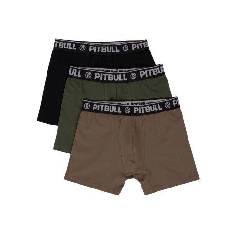 Pit Bull Bokserki Bielizna Casual 3-Pak Black/Green/Brown